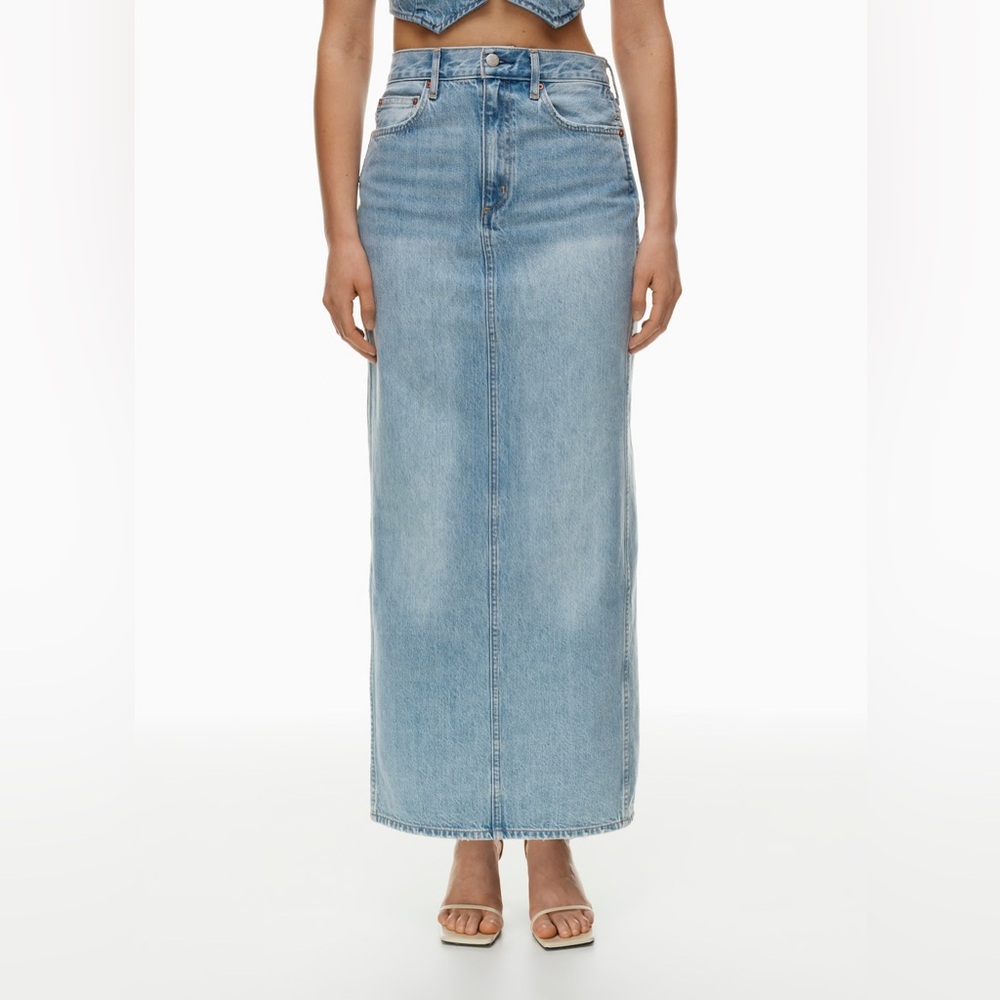 Denim Forum The 90s Pencil Maxi Denim Skirt